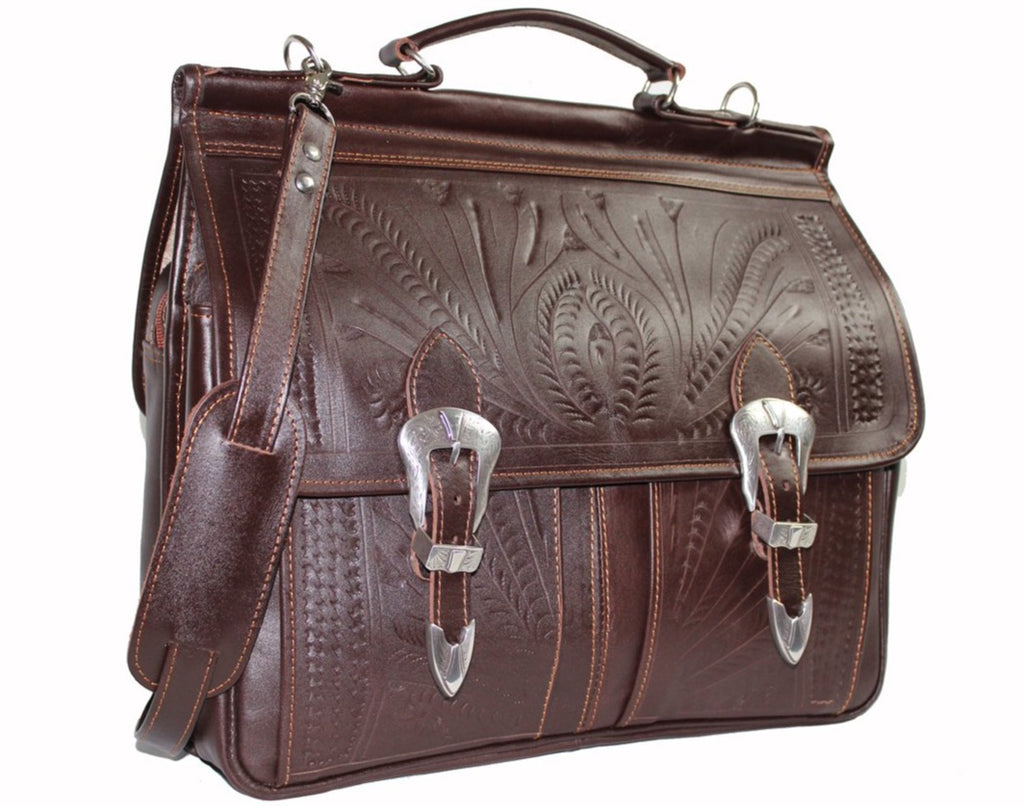 hand tooled leather briefcase