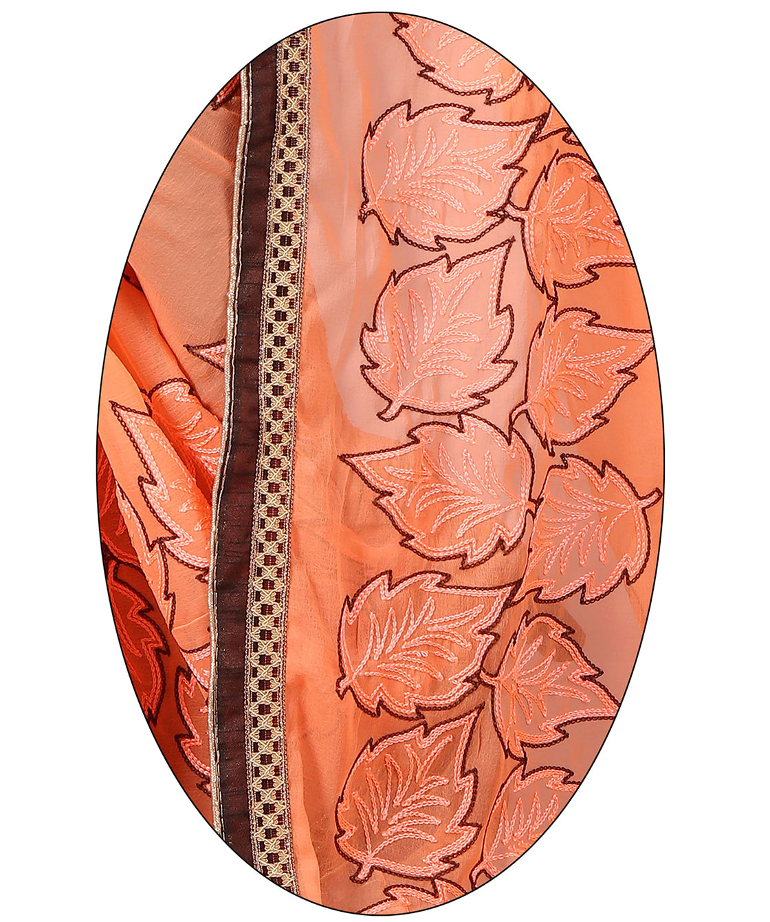 Embroidered, Embellished Fashion Poly Chiffon, Chiffon Saree  (Orange)