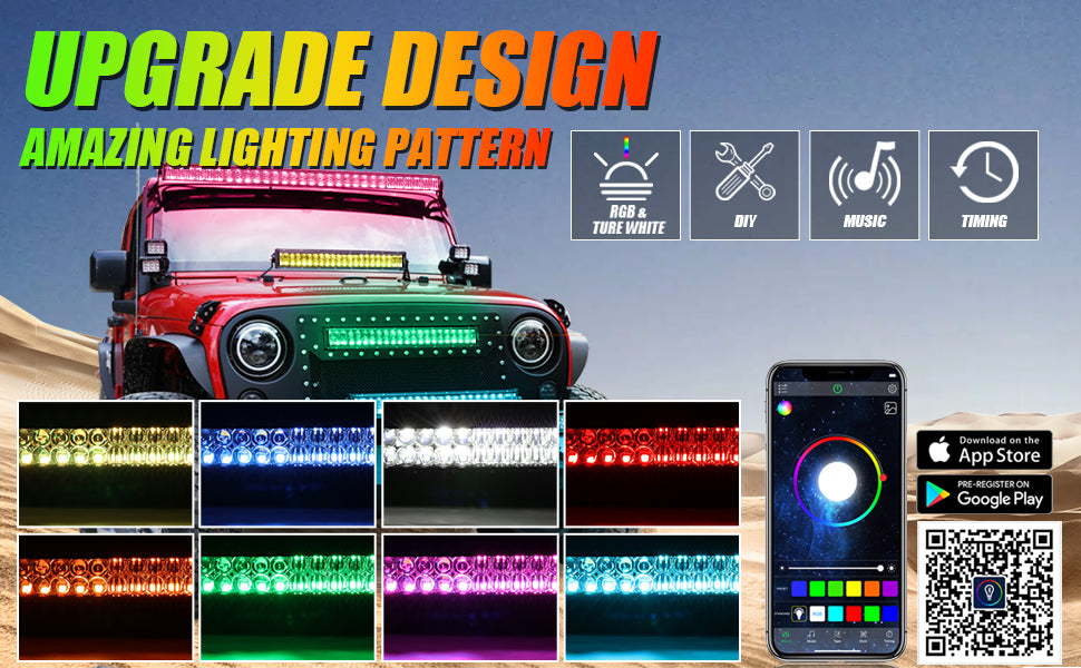 LED-bar main beam & parking light RGB – Lys Lageret