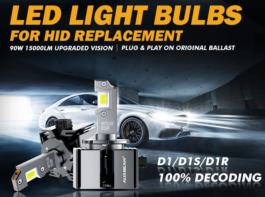Tac-pro D1S LED Headlight Bulbs Conversion Kit 6500K Xenon White 75W/pair  10,000LM/Pair Type (D1S)