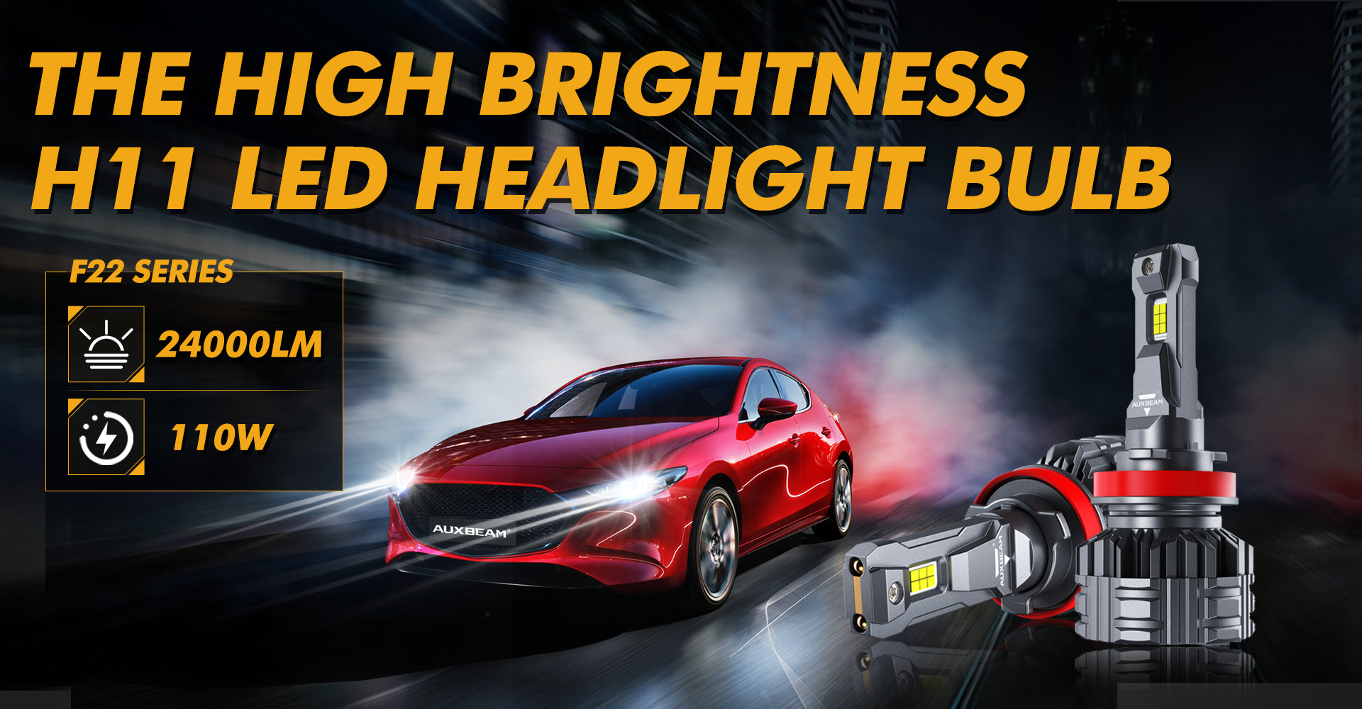 B70 H11 Car Headlights, 18000lm 600% Brighter LED Headlamp, 6500K