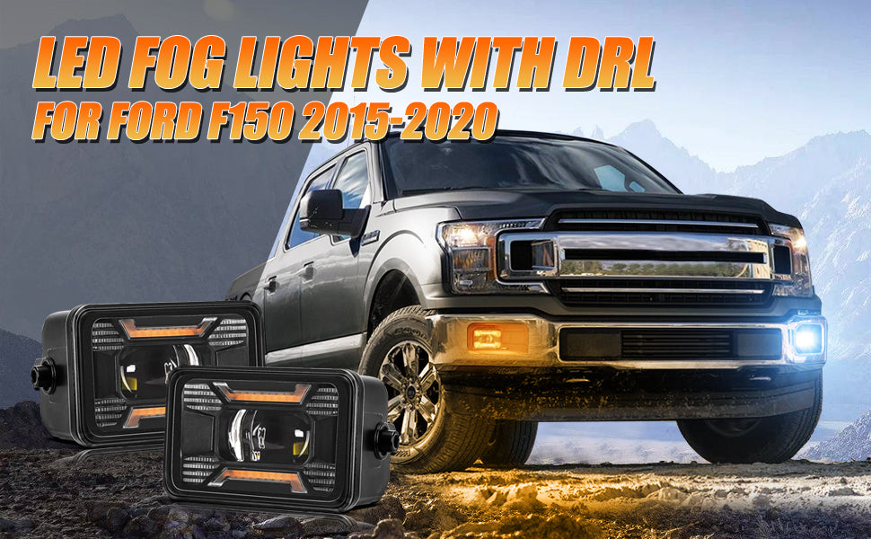 Ford F150 2015 2016 2017 2018 2019 2020 LED Fog Light with Amber DRL