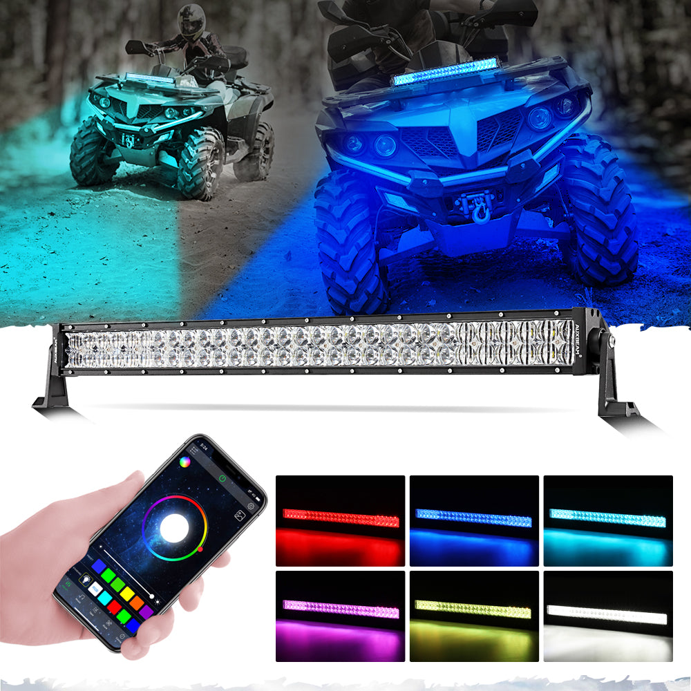 Image of New 32 Inch V-PRO Series Straight RGBW Color Changing Off Road Led Light Bar for ATV UTV SIDE BY SIDES