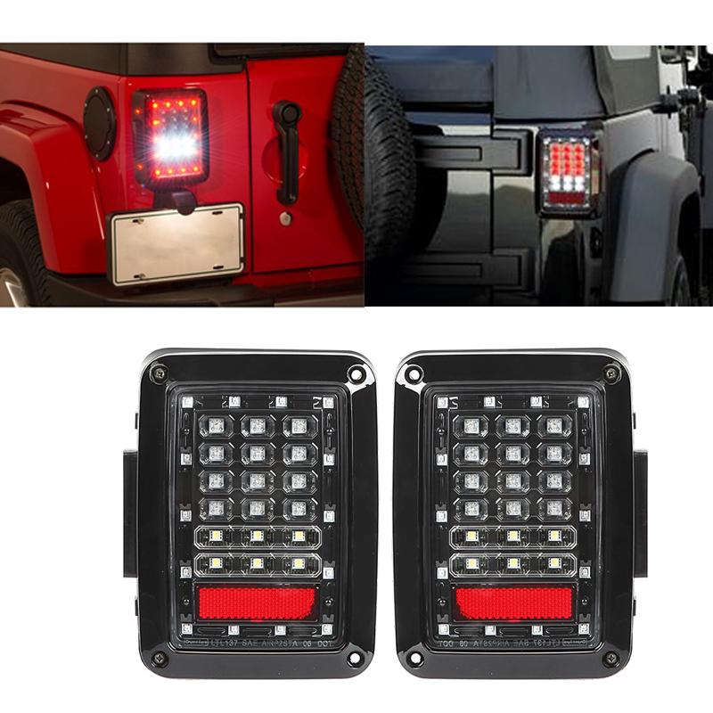 LED Tail Lights Rear Brake Turn Signal Reverse Lamp for Jeep Wrangler