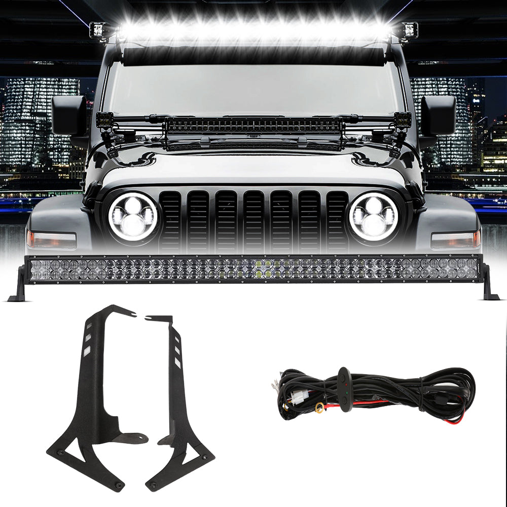 Jeep Light Bar | 50 Inch Led Light Bar for 2018-2021 Jeep Wrangler JL