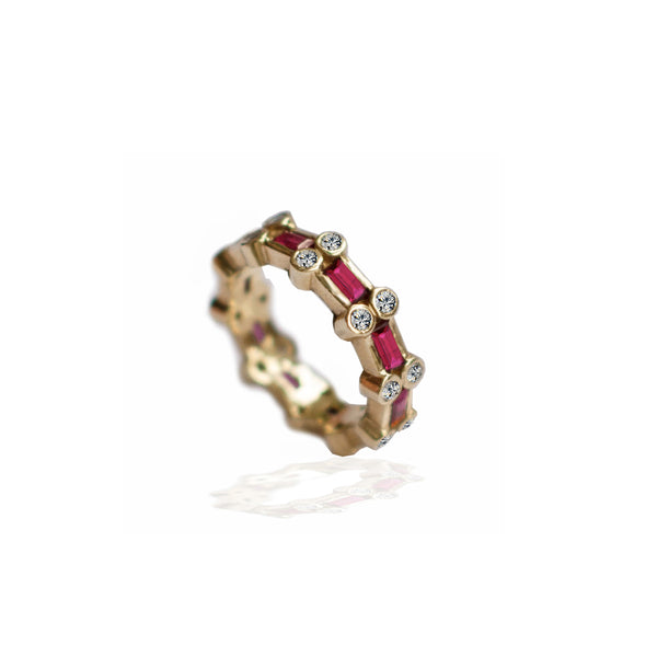 Ruby and Diamond Eternity Band Ring – A. JARON Fine Jewelry