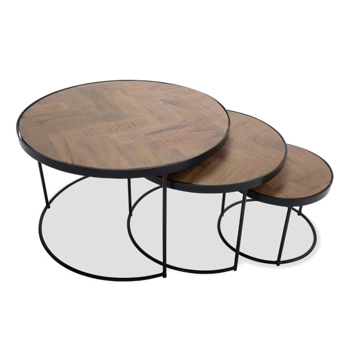 passend Genre Geit Salontafel Sit set van 3, visgraat patroon — Houselabel