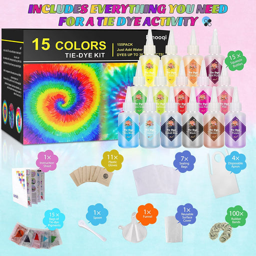 Siaonvr 68 Pieces DIY T-Shirt Fabrics Tie-Dye Kits for Kids Adult Party Group, Adult Unisex, Size: One size, White