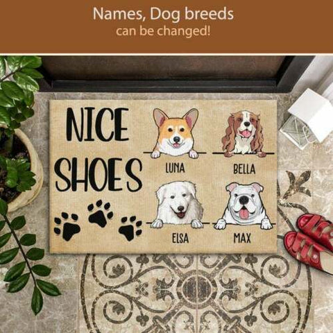 Nice Shoes Personalized Dog Welcome Mat