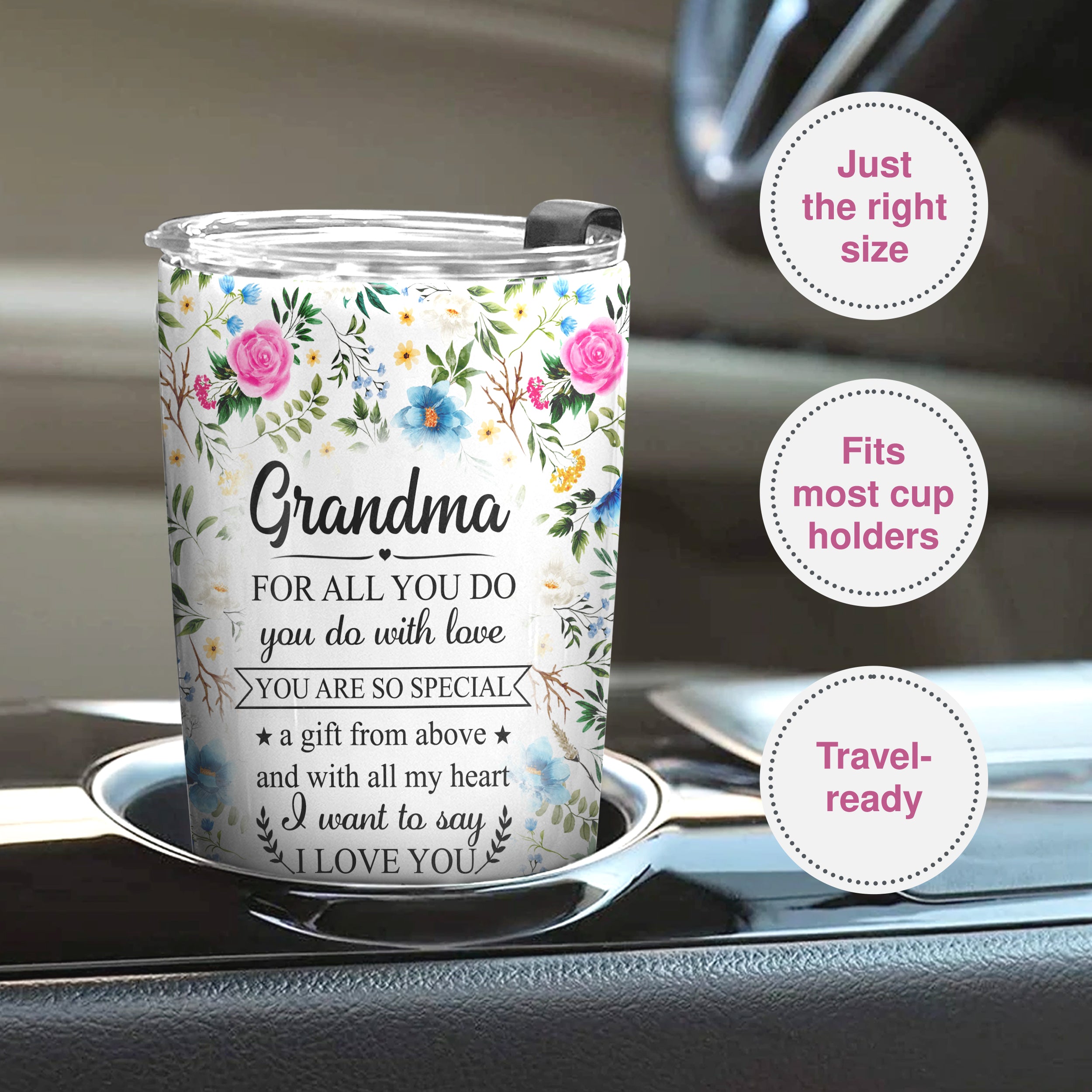 I Spoil Grandkids – Engraved Stainless Steel Tumbler For Grandma