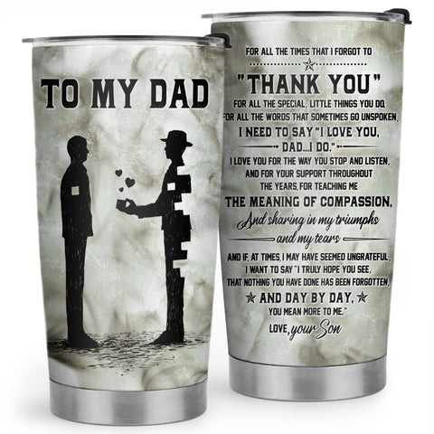 Personalized To My Dad From Son Stainless Steel Tumbler Cup Wood Father And  Son Best Friend For Life Dad Fathers Day Birthday Christmas Travel Mug 