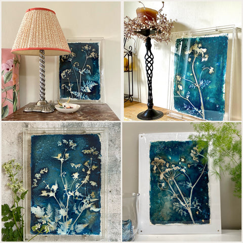 Framed CowParsley prints in interiors 