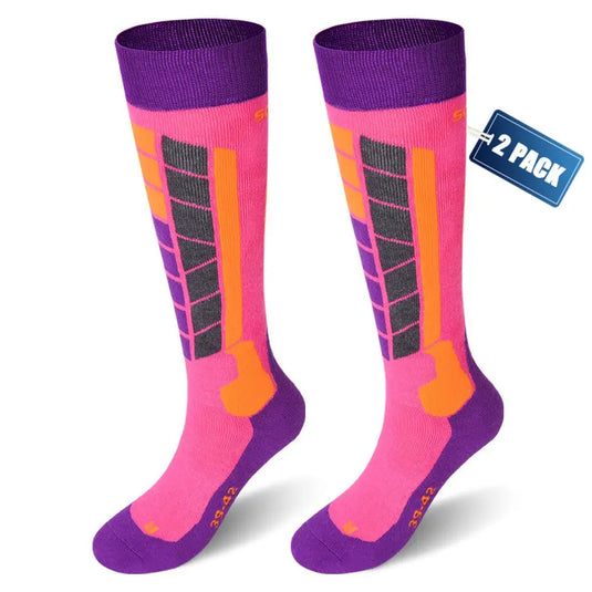 MCTi Thermolite Ski Socks - Winter Snowboard Hiking Long Socks,2 Pairs