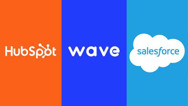 Wave CRM Integrations with Hubspot and Salesforce.