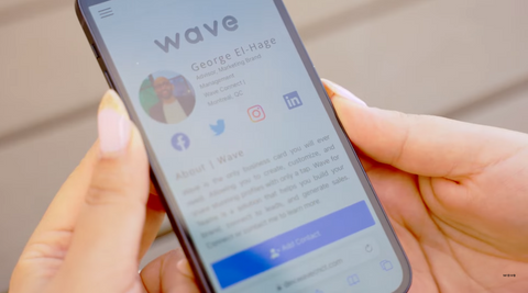 A wave digital business card profile