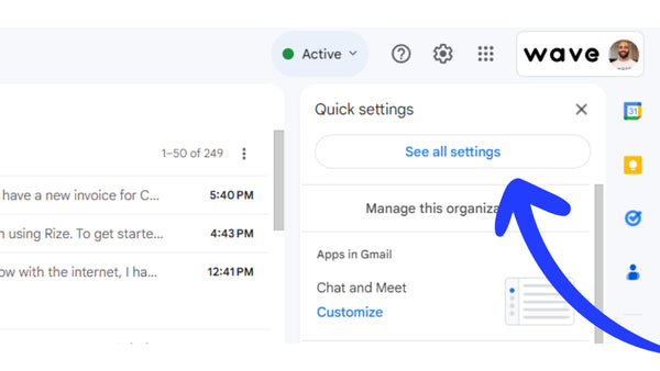 See all settings on gmail