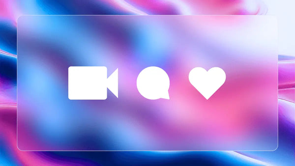 gradient background with icons infront