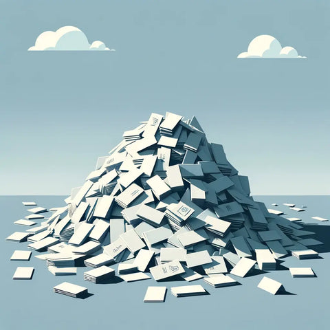 A landfill of paper business cards