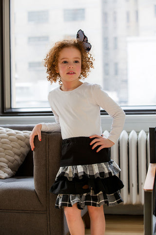 Little girl Madras ruffle skirt