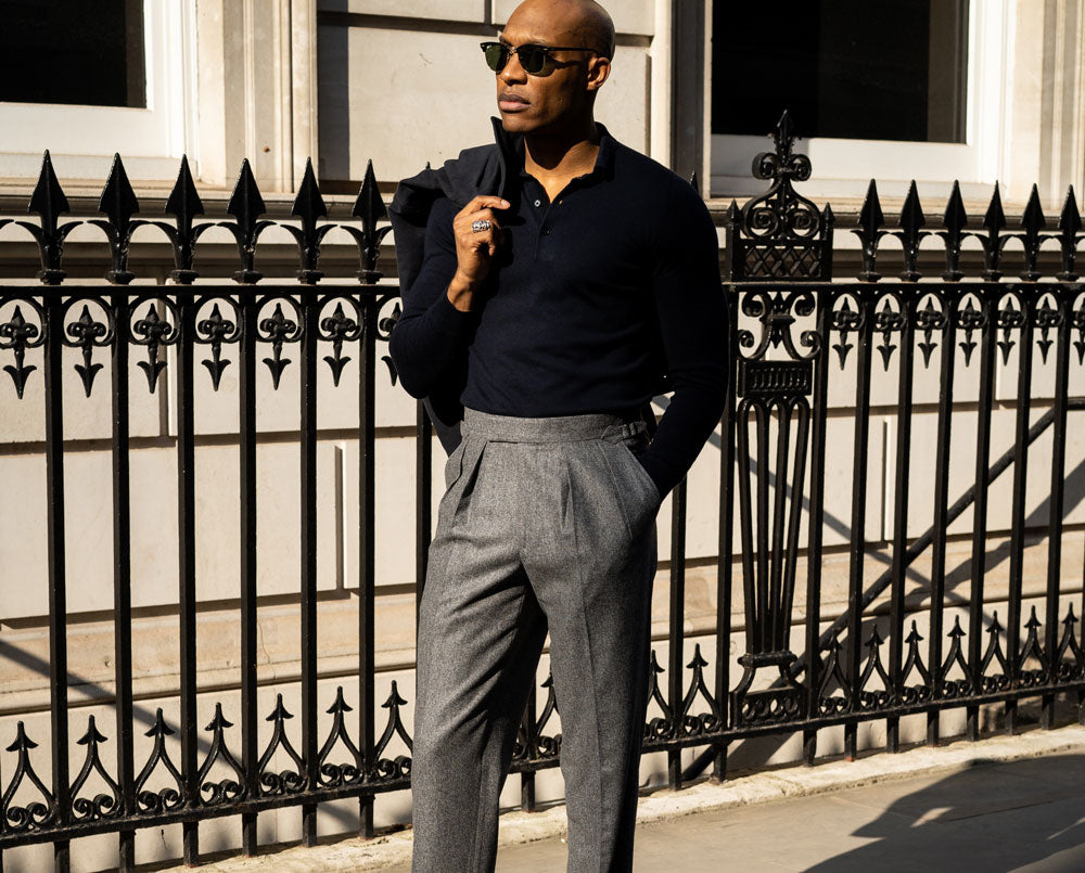Calvin Klein Black Wool Flannel Trousers K10K101330  Stuarts London
