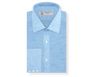 Turquoise Linen Shirt with T&A Collar and 3-Button Cuffs