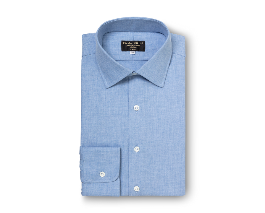 Brushed Cotton Shirt - Sky Blue