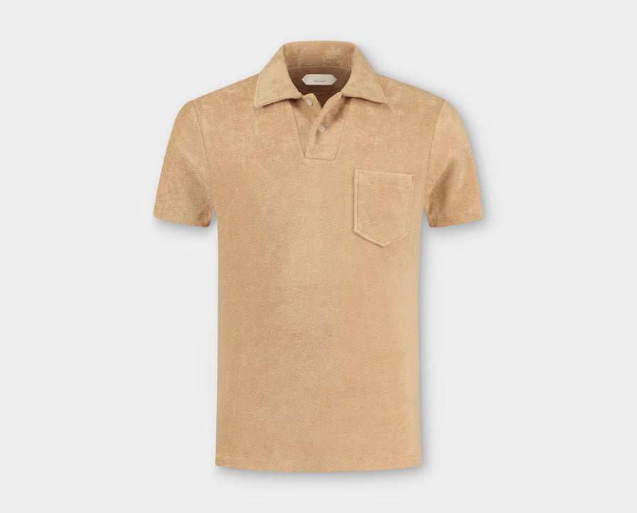 Sand Terry Towelling Polo
