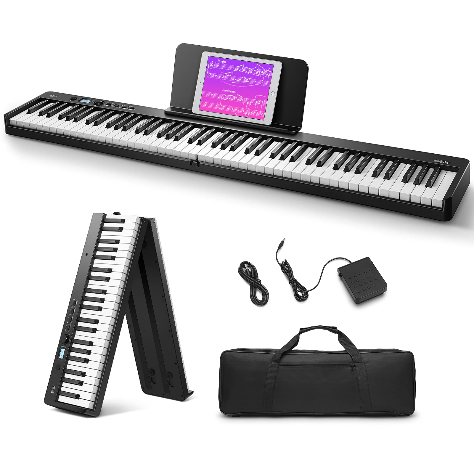 Eastar EP-10 piano elettrico portatile semi-pesato pieghevole a 88 tasti - Donner Music product image