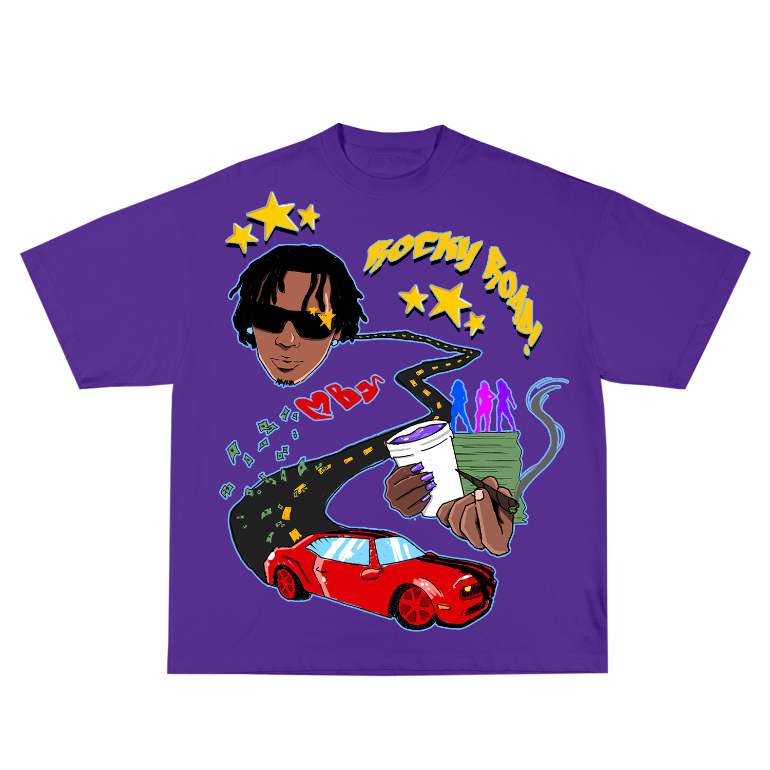 Rocky Road Tee Purple - Moneybagg Yo product image