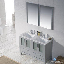 Load image into Gallery viewer, Blossom  Sydney 48 Inch Double Vanity Set with Mirrors in Metal Grey