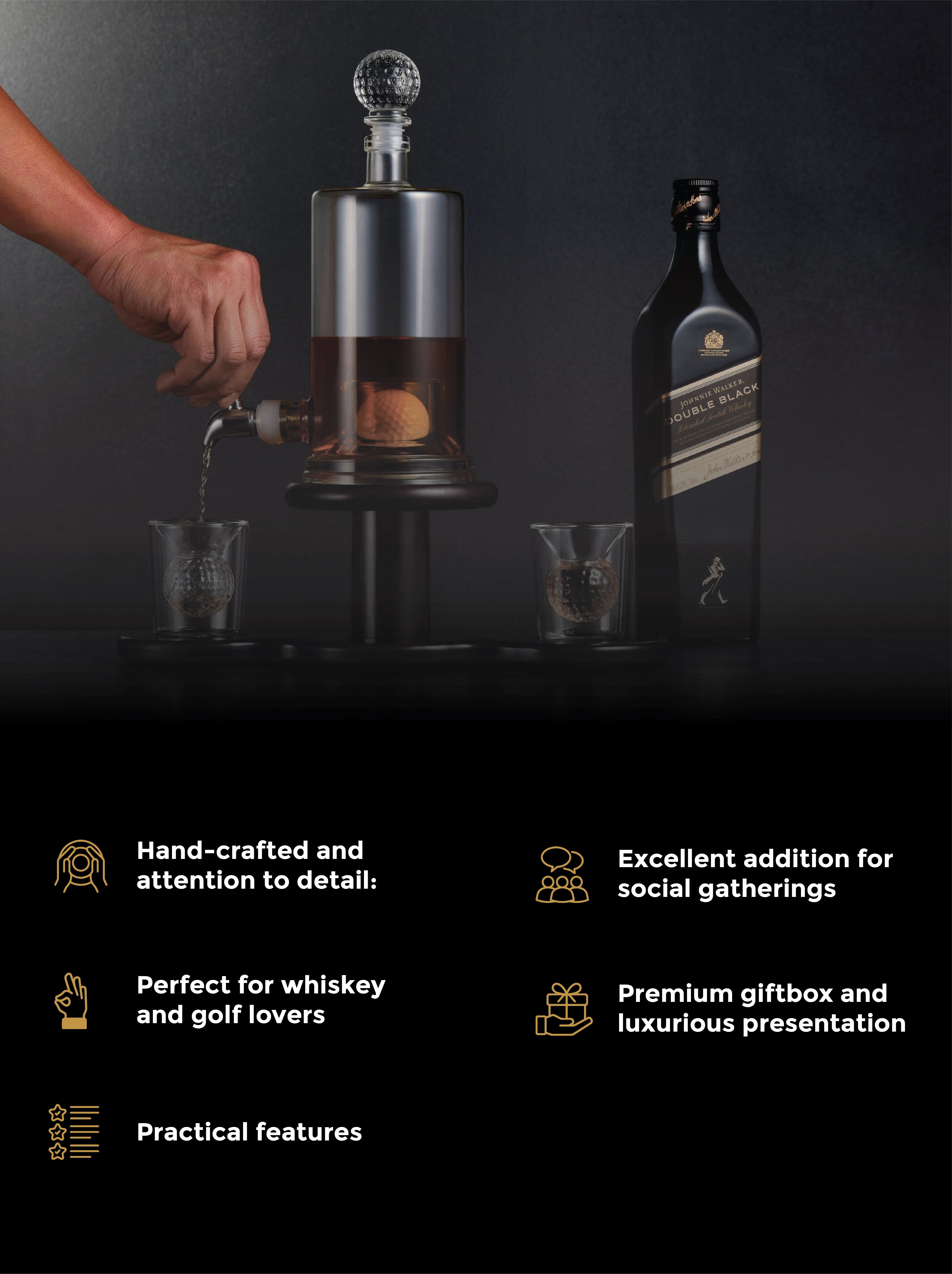 Golf Themed Whiskey Tower - Golf Mancave Bar Liquor Tap