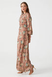 Patterned Dress-Dried Rose 10015-53 (S) - Nasj Fashion