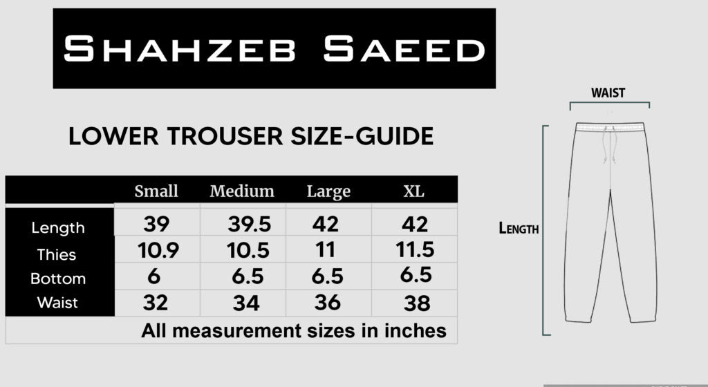 Lower Pant Size Chart
