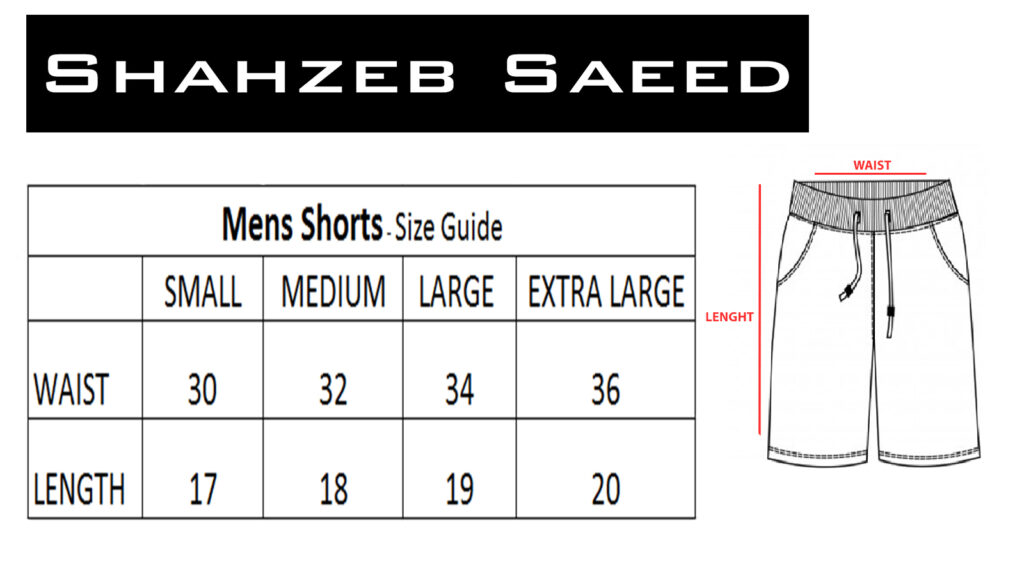 Mens Short Size Chart