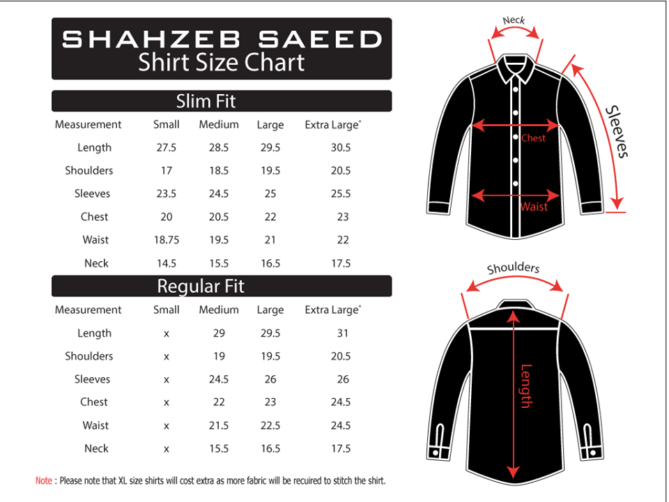 Shirt Size Chart 2