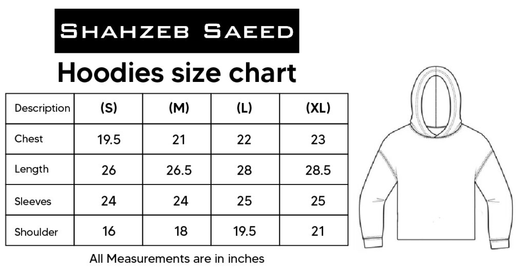 Hoodies Size Chart