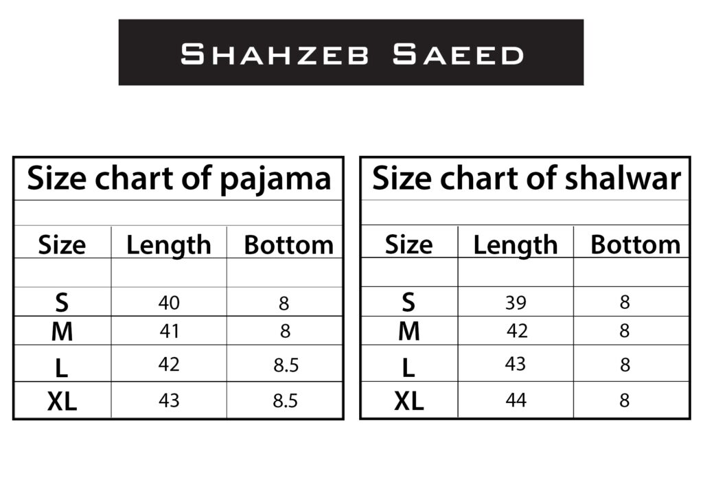 Size Of Pajama Size Chart