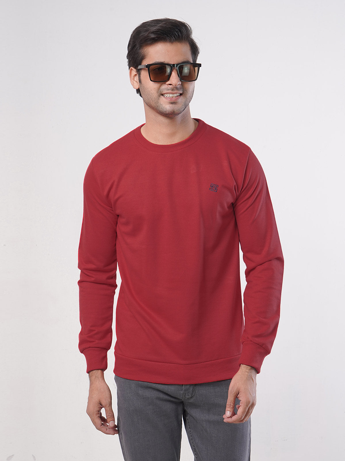 Red Men's Basic Sweat Shirt (SSF-003)