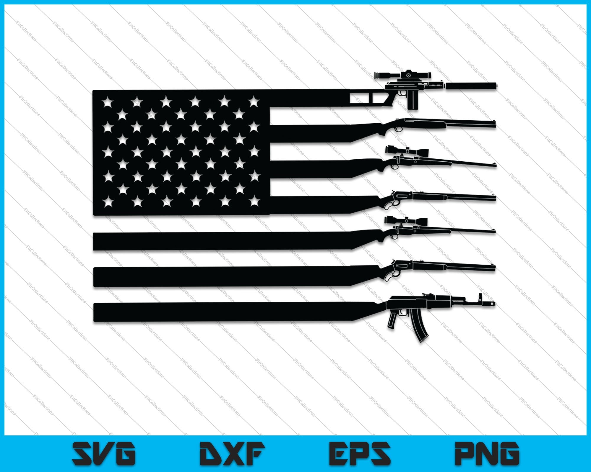 Download American Flag Made With Guns Svg Png Printable Files Creativeusarts