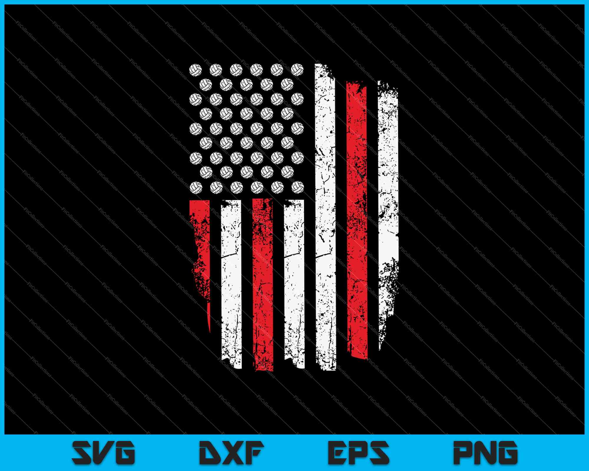 American Flag Volleyball SVG PNG Files – creativeusarts