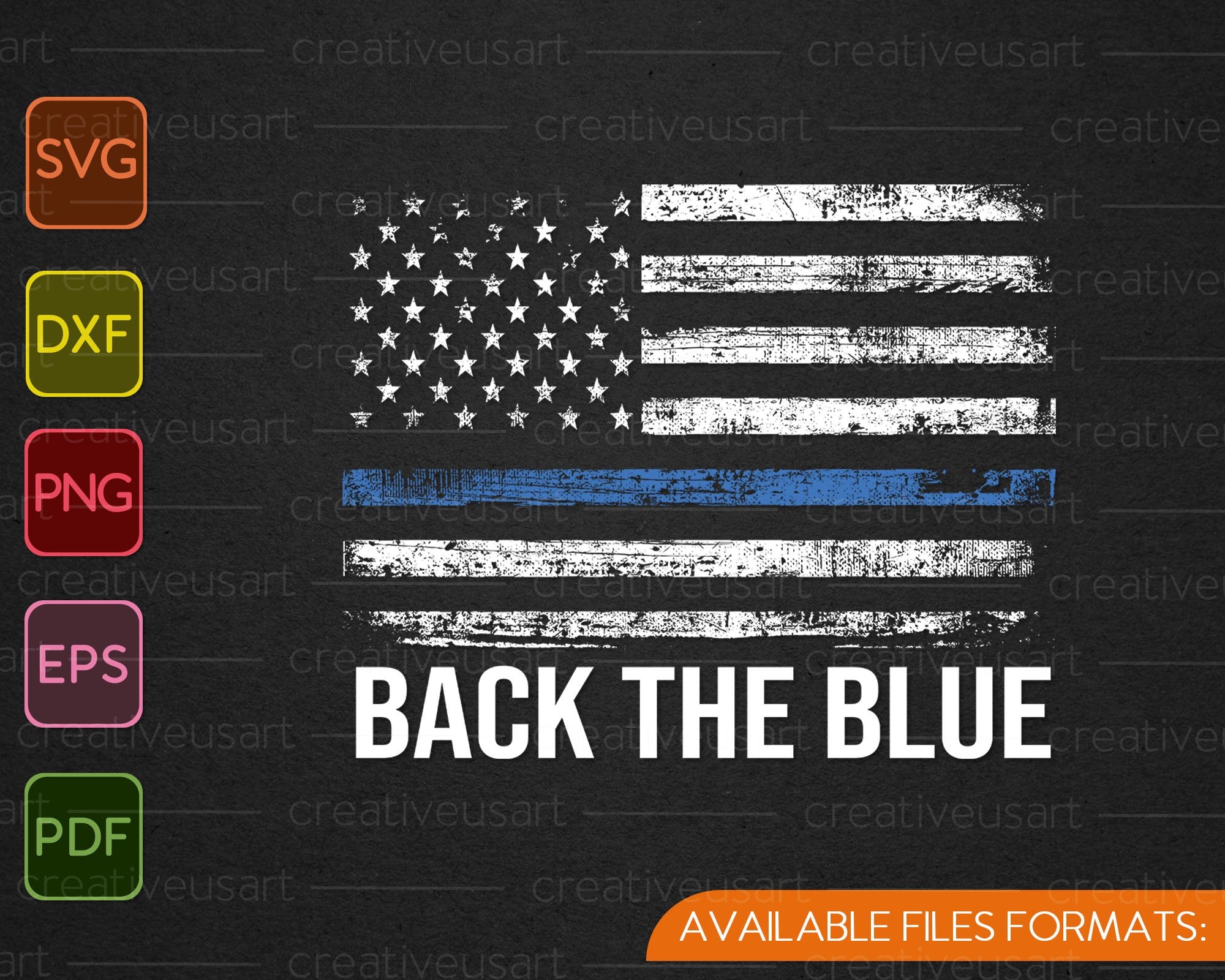 Download Back The Blue Thin Blue Line American Flag Police Svg Png Files Creativeusarts