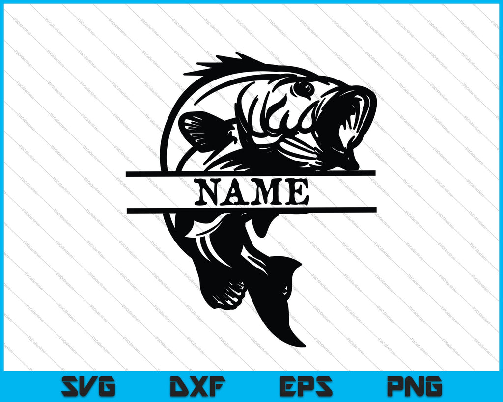 Download Bass Fish Monogram Fishing Svg Png Files Creativeusarts
