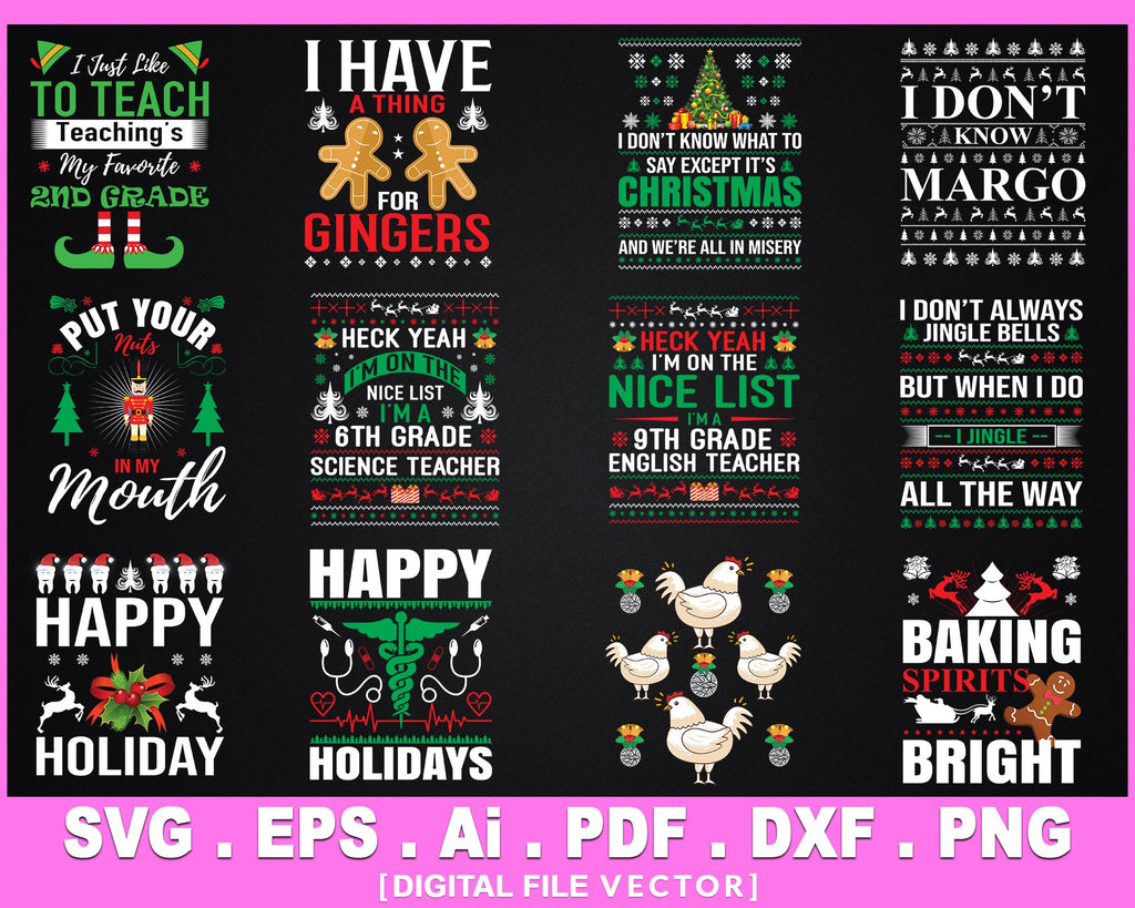 Download 130 Christmas T Shirt Design Svg Png Cutting Mega Bundle Creativeusarts