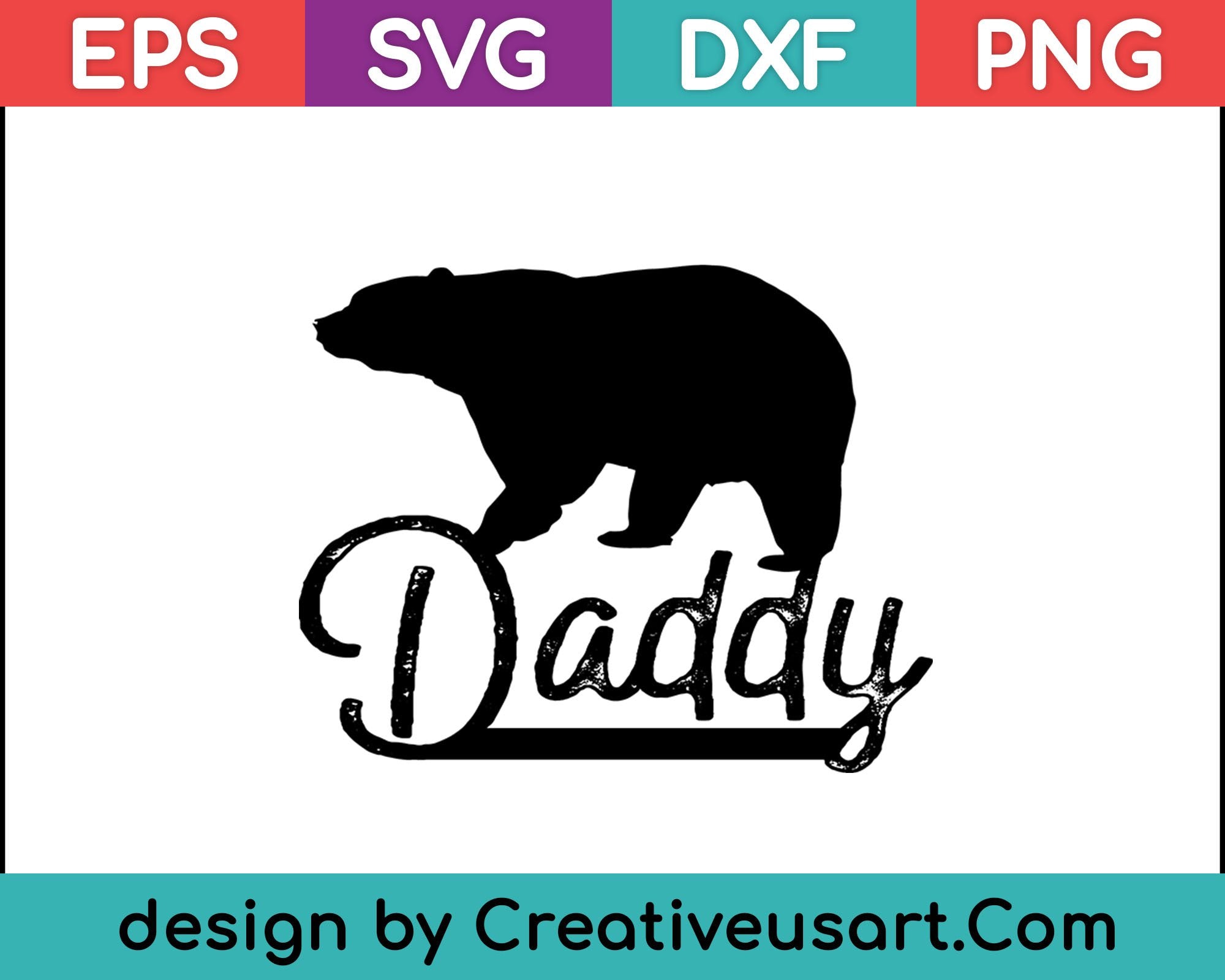 Daddy Bear Vintage Grandfather Dad Gift T Shirt Svg Files Creativeusarts