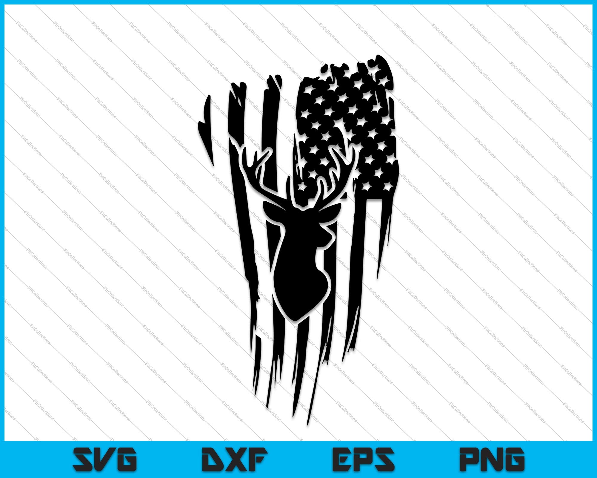 Download Distressed American Flag Hunting Deer Cricut Silhouette Svg Png Files Creativeusarts