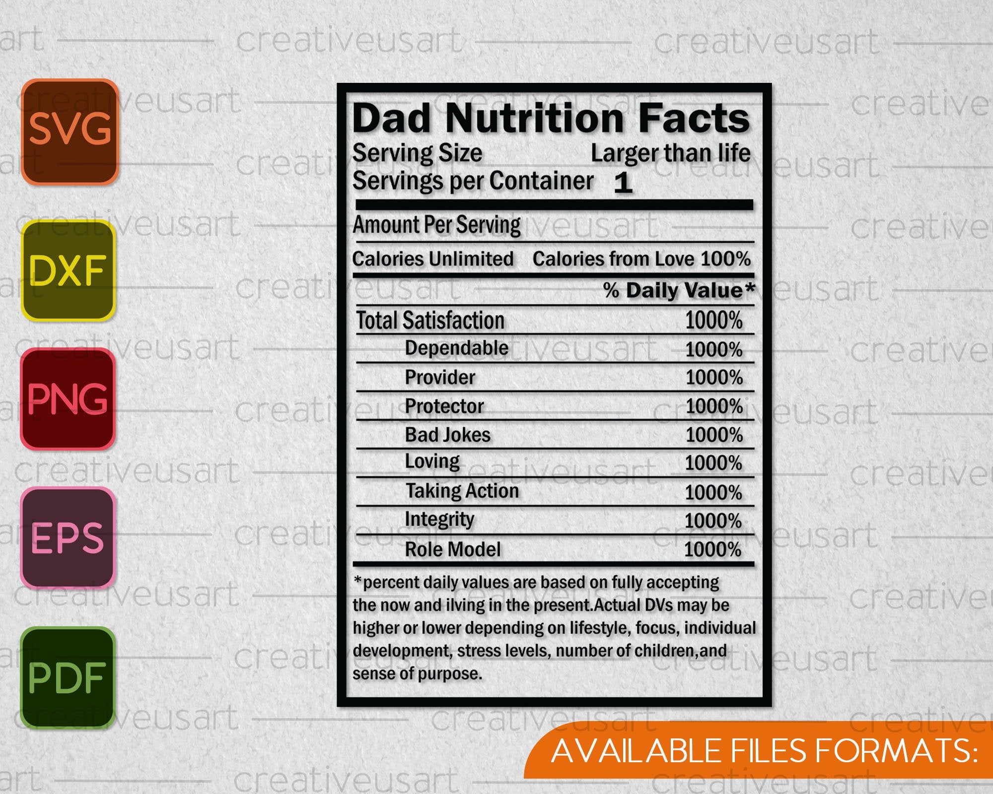Download Father S Day Dad Nutrition Facts Svg Png Files Creativeusarts