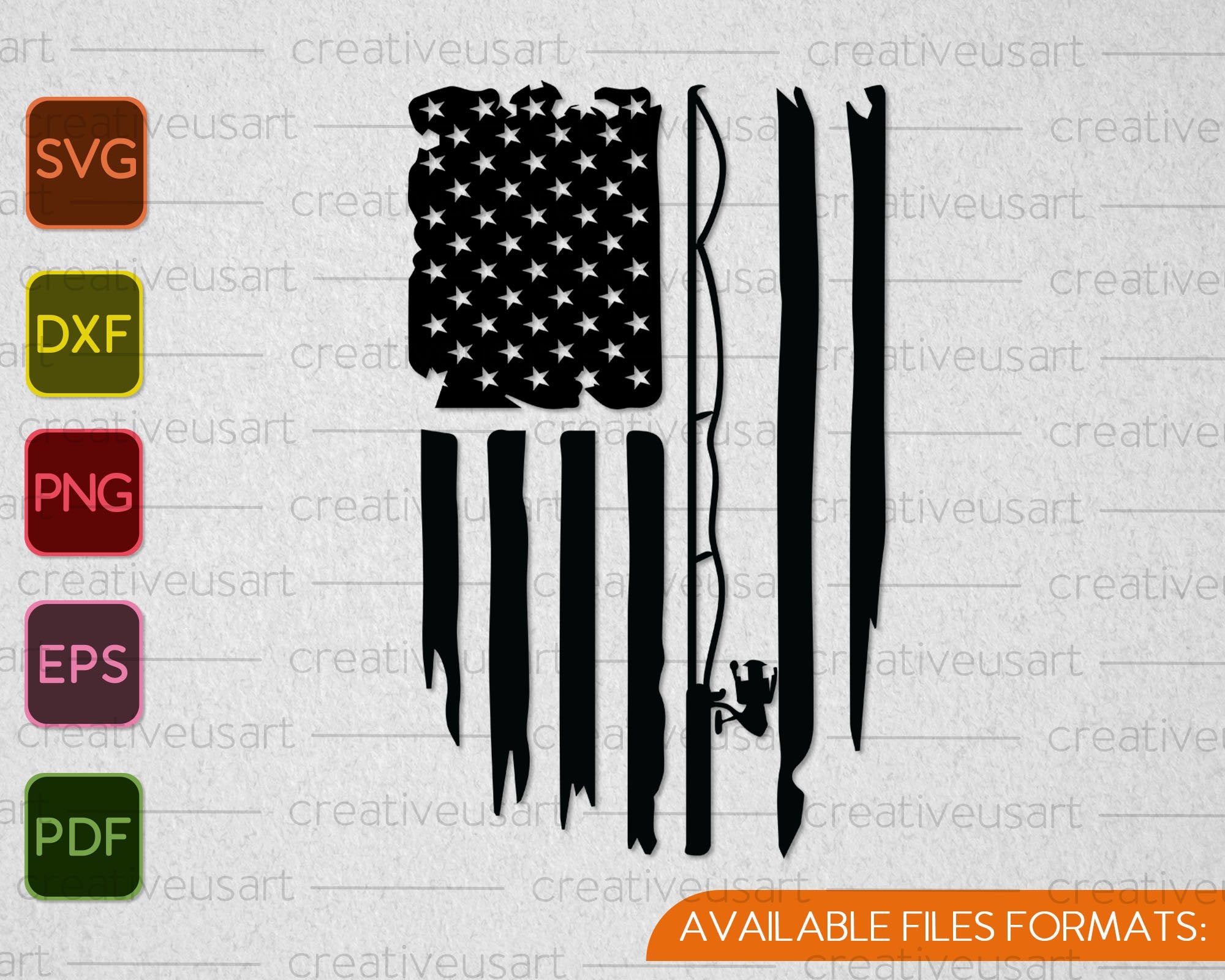 Download Fishing Distressed American Flag Svg Png Files Creativeusarts