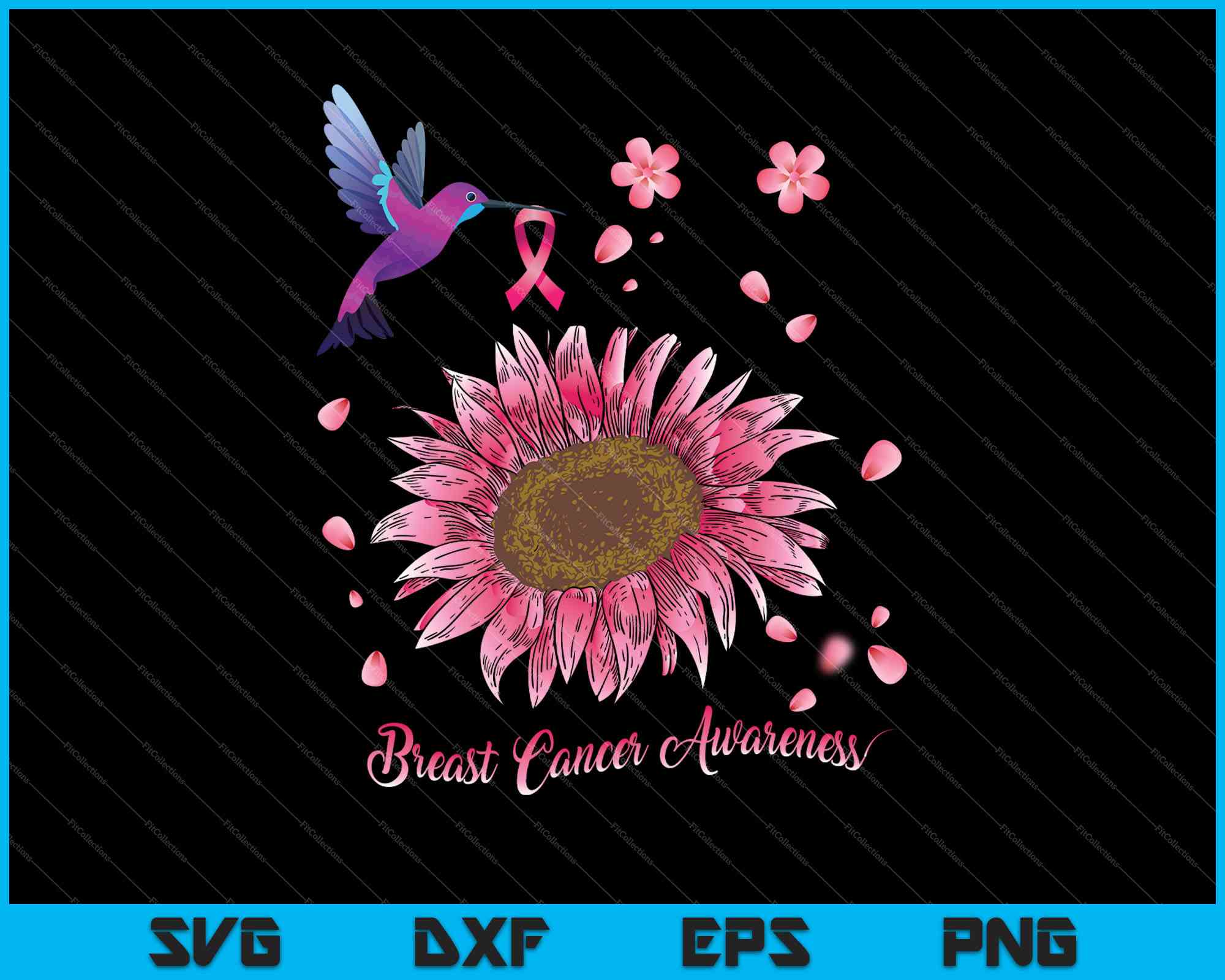 Download Hummingbird Sunflower Pink Ribbon Breast Cancer Svg Png Files Creativeusarts