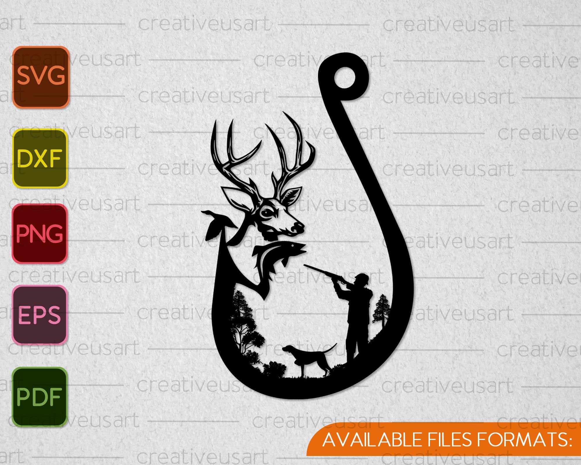 Download Hunting Fishing Deer And Duck Svg Png Cutting Printable Files Creativeusarts