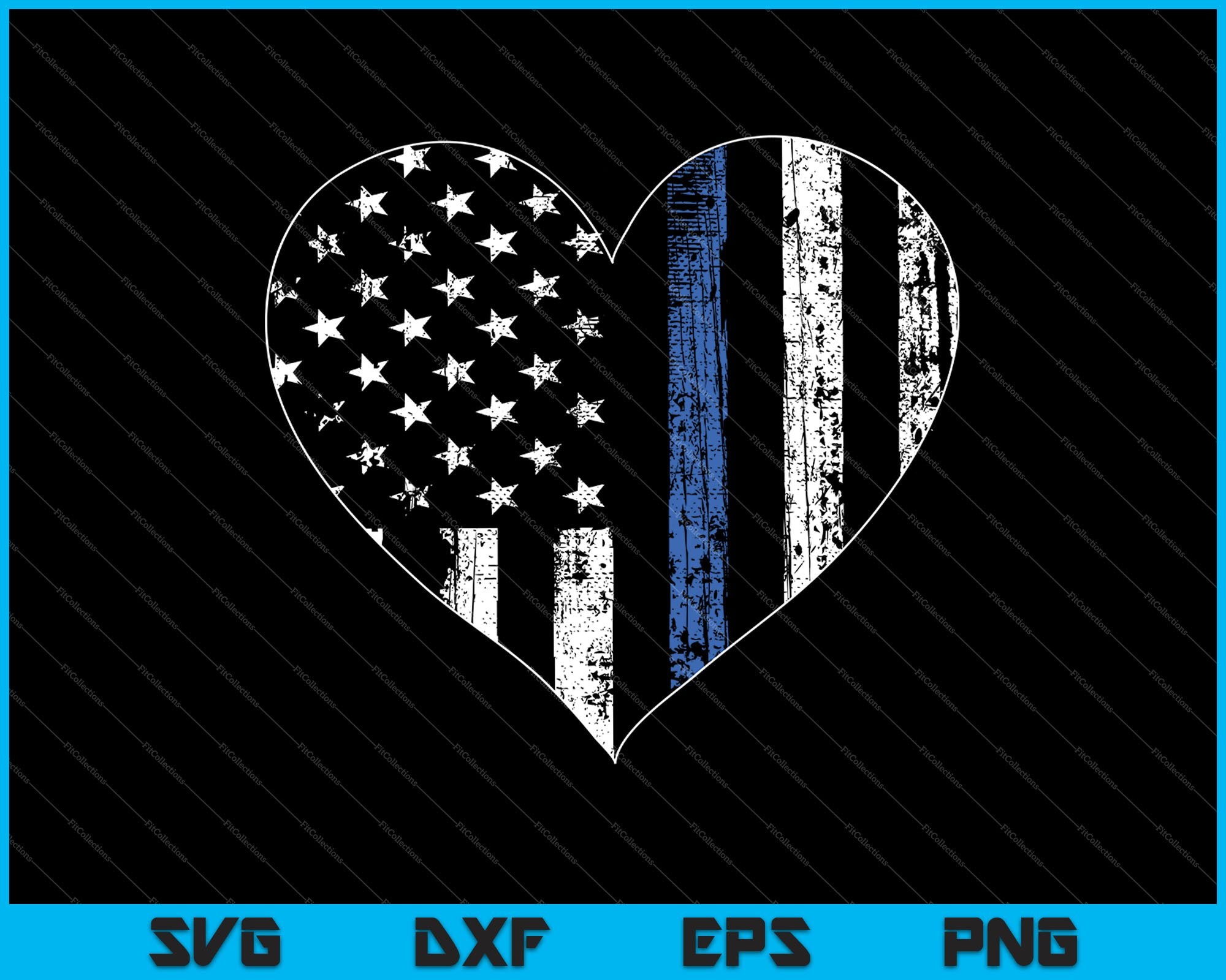 Download Love Our Police Officer Us Flag Heart Thin Blue Line Svg Png Files Creativeusarts